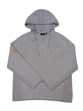 Aspenx 100% Merino Wool Light Grey Hooded Sweater Womens XXL
